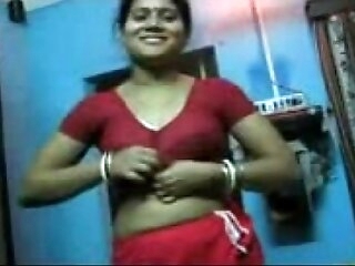 Shy south indian women show her nude body to his boy band together first time